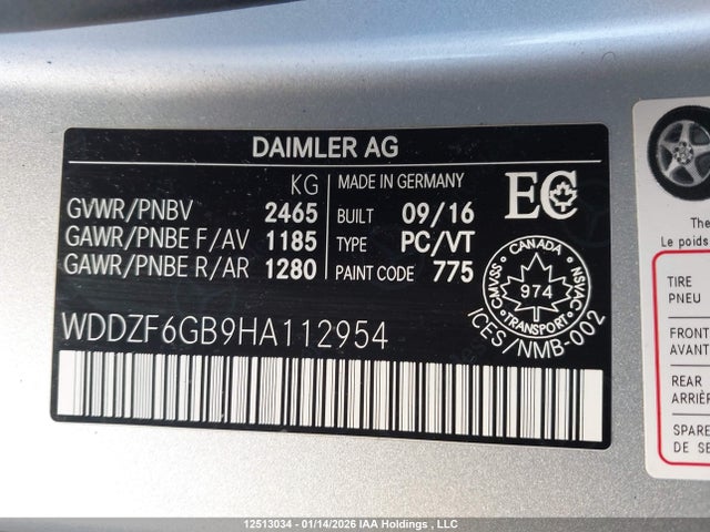 WDDZF6GB9HA112954 Mercedes-Benz E 400 4matic