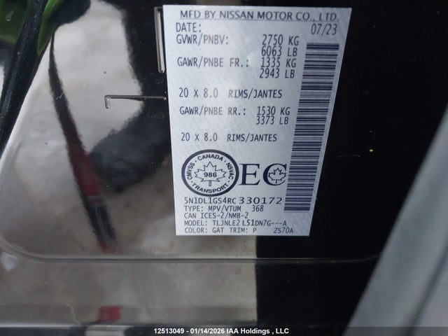 5N1DL1GS4RC330172 Infiniti QX60