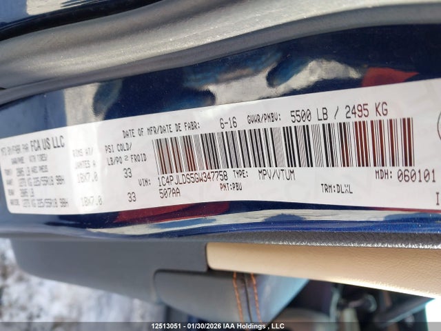 1C4PJLDS5GW347758 Jeep Cherokee Limited
