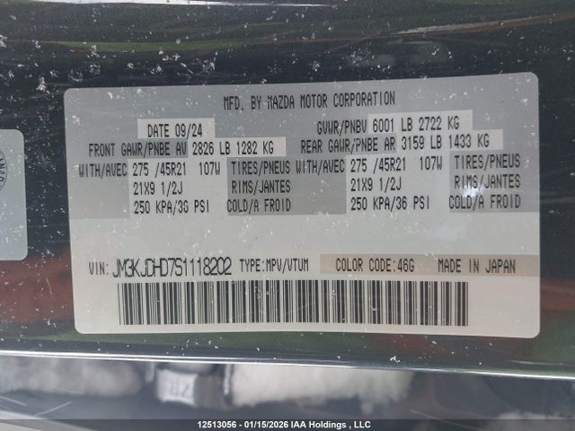JM3KJDHD7S1118202 Mazda Cx-70 Premium