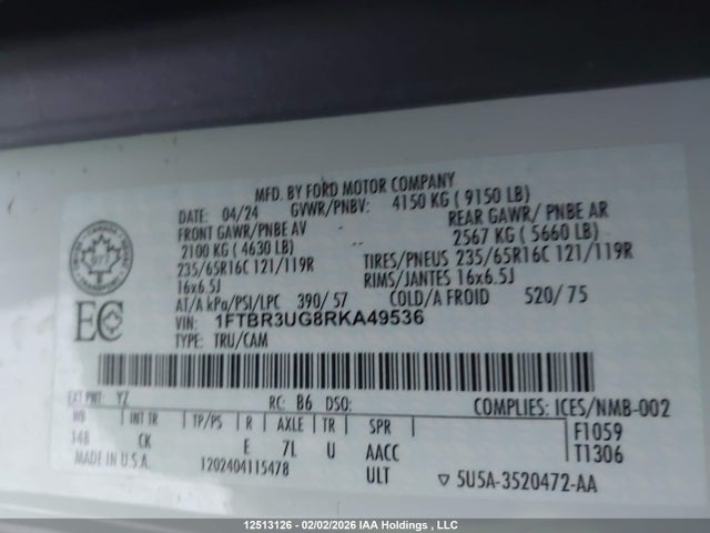 1FTBR3UG8RKA49536 Ford Transit-250 Cargo