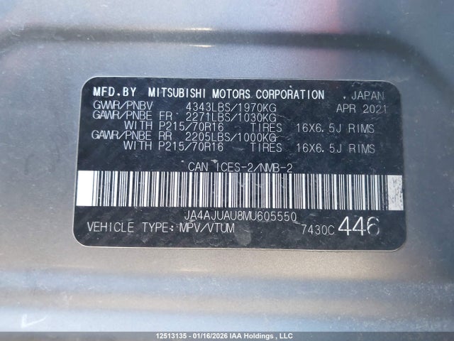 JA4AJUAU8MU605550 Mitsubishi RVR ES