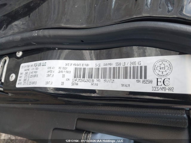 Aukcja sprzedaży 2016 Jeep Cherokee Limited, vin: 1C4PJMDS4GW343190, numer aukcji: 12513164