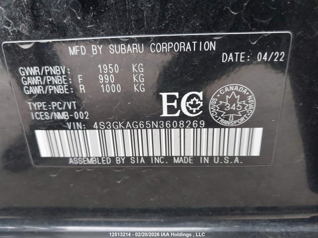 4S3GKAG65N3608269 Subaru Impreza