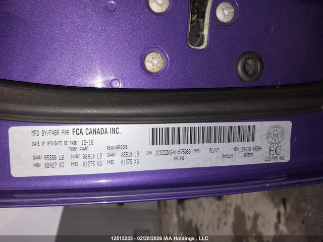 2C3CDZKG4KH575060 Dodge Challenger Gt