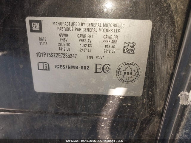 1G1P75SZ2E7235347 Chevrolet Cruze