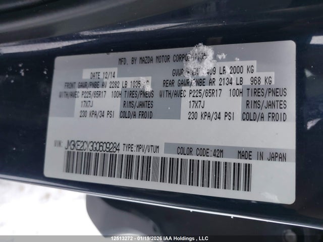 JM3KE2CY3G0609284 Mazda Cx-5 Gs