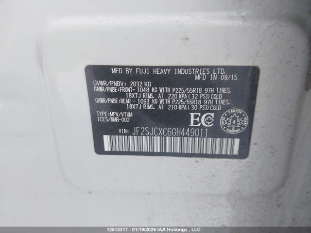 JF2SJCXC6GH449011 Subaru Forester 2.5i Limited Package