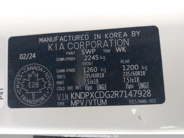 KNDPXCDG2R7147928 KIA Sportage Sx Prestige