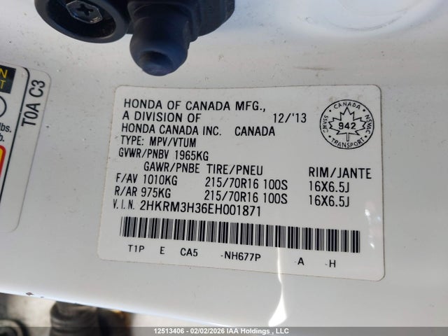 2HKRM3H36EH001871 Honda CR-V LX