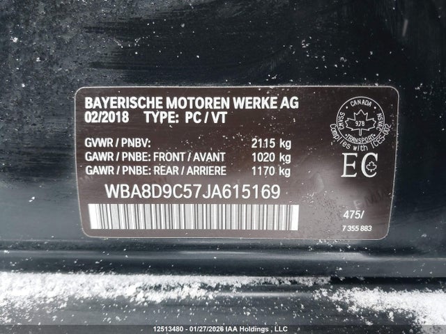 WBA8D9C57JA615169 BMW 330 XI