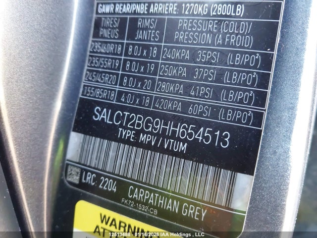 SALCT2BG9HH654513 Land Rover Discovery Sport Hse Luxury