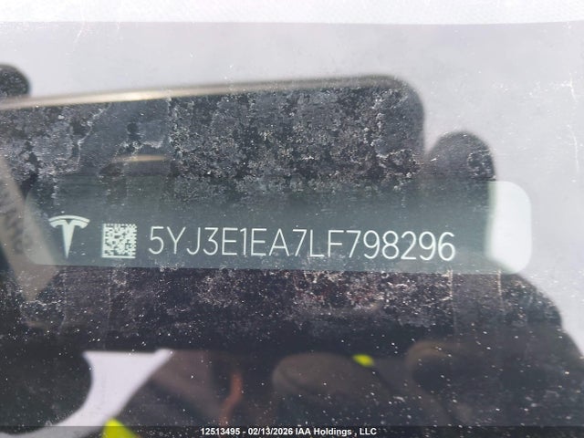 5YJ3E1EA7LF798296 Tesla Model 3 Standard Range Plus