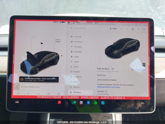 5YJ3E1EA7LF798296 Tesla Model 3 Standard Range Plus
