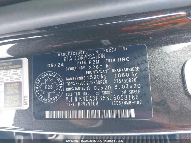 KNDADFS53S6058186 KIA Ev9 Land