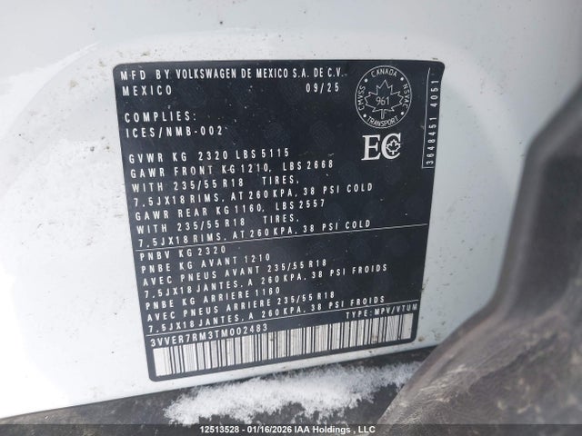 3VVER7RM3TM002483 Volkswagen Tiguan