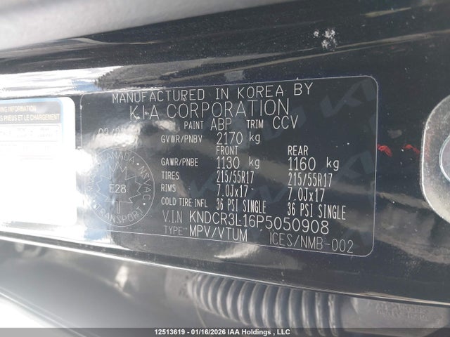 KNDCR3L16P5050908 KIA Niro Wind