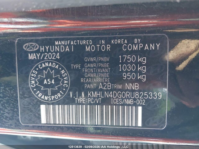 Auction sale of the 2024 Hyundai Elantra Luxury, vin: KMHLN4DG0RU825339, lot number: 12513639