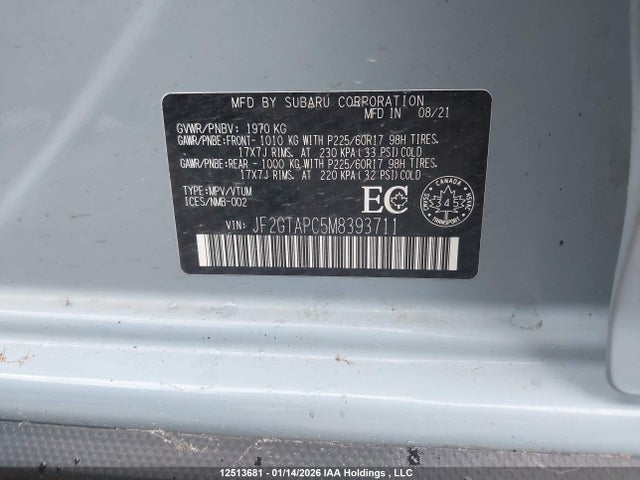 JF2GTAPC5M8393711 Subaru Crosstrek Premium
