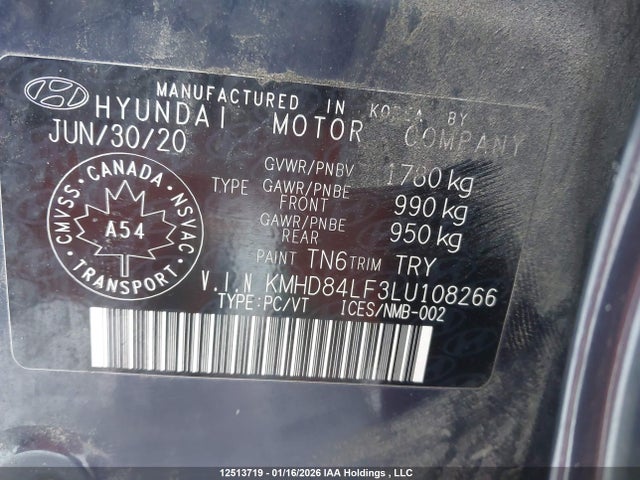 KMHD84LF3LU108266 Hyundai Elantra Sel/value/limited