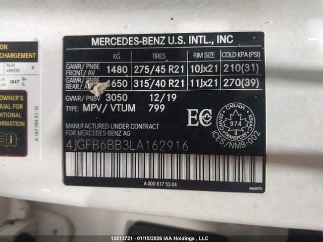 4JGFB6BB3LA162916 Mercedes-Benz Amg Gle 53 4matic