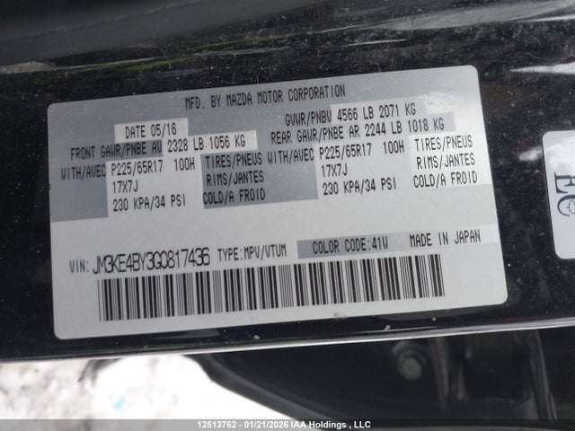JM3KE4BY3G0817436 Mazda CX-5