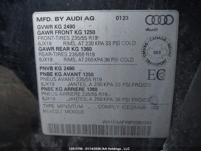 WA1FAAFY9P2093054 Audi Q5 Prestige 45