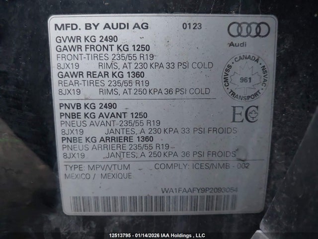 WA1FAAFY9P2093054 Audi Q5 Prestige 45