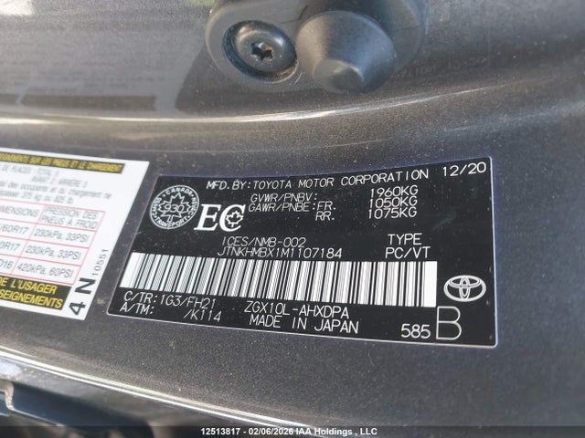 JTNKHMBX1M1107184 Toyota C-HR LE