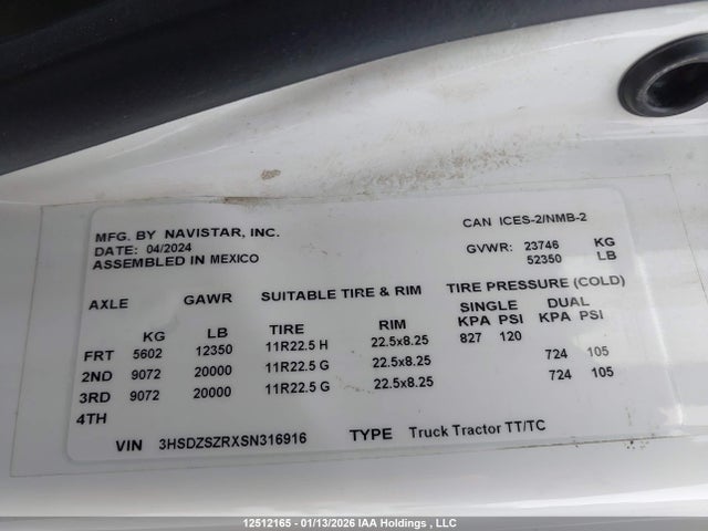 3HSDZSZRXSN316916 International S13