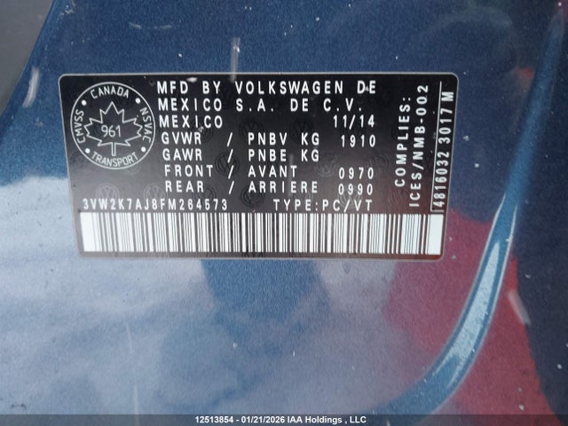 3VW2K7AJ8FM264573 Volkswagen Jetta 2.0l Trendline/2.0l Trendline+
