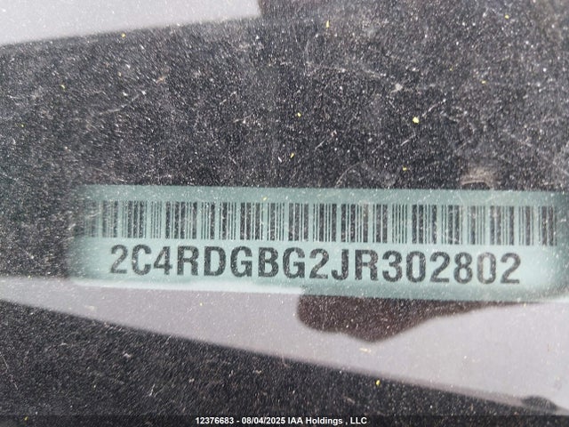2C4RDGBG2JR302802 Dodge Grand Caravan