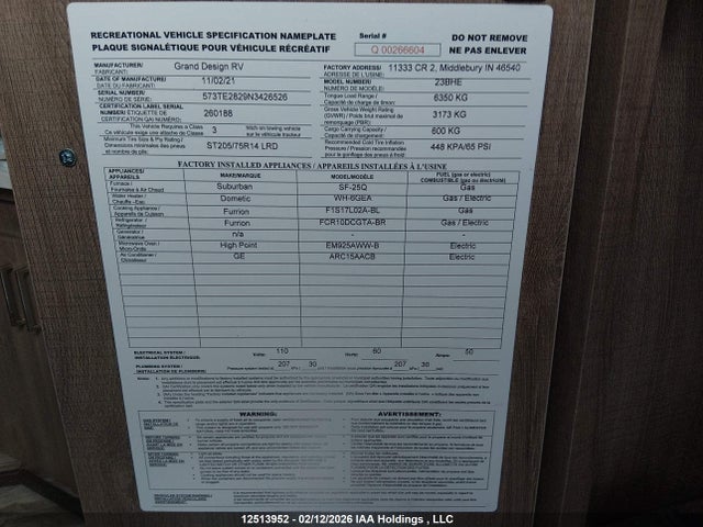 573TE2829N3426526 Grand Design 2970rl
