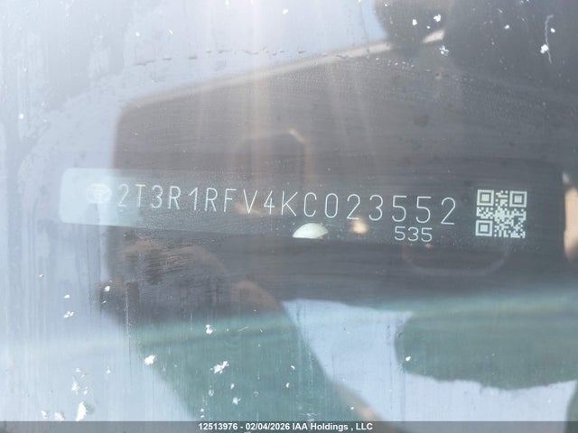 2019 Toyota Rav4 მანქანა იყიდება აუქციონზე, vin: 2T3R1RFV4KC023552, აუქციონის ნომერი: 12513976