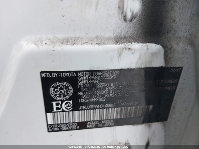 JTMJJREV9HD148887 Toyota RAV4