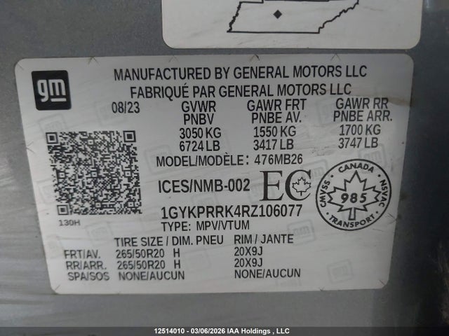 1GYKPRRK4RZ106077 Cadillac Lyriq Luxury
