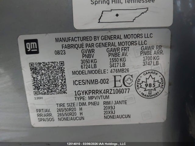 1GYKPRRK4RZ106077 Cadillac Lyriq Luxury