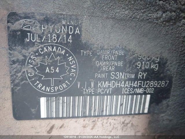 KMHDH4AH4FU289287 Hyundai Elantra Se/sport/limited