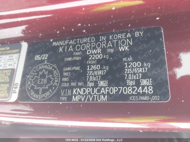 Продажа на аукционе авто 2023 Kia Sportage Lx/x-line, vin: KNDPUCAF0P7082448, номер лота: 12514032