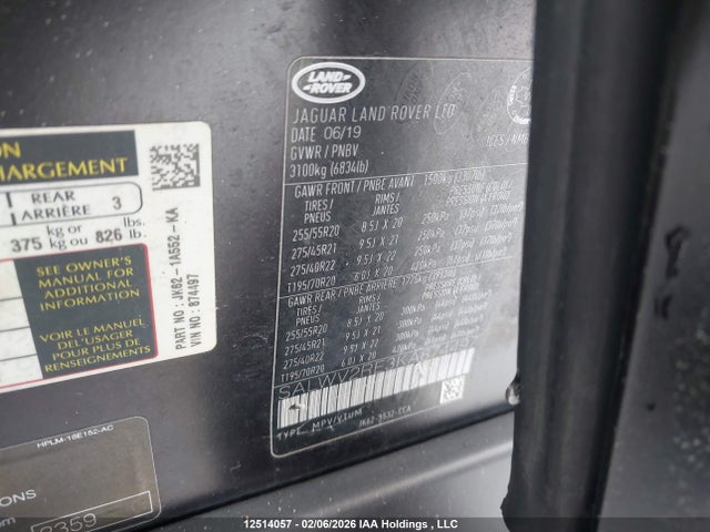 SALWV2RE3KA874497 Land Rover Range Rover Sport Supercharged Autobiography