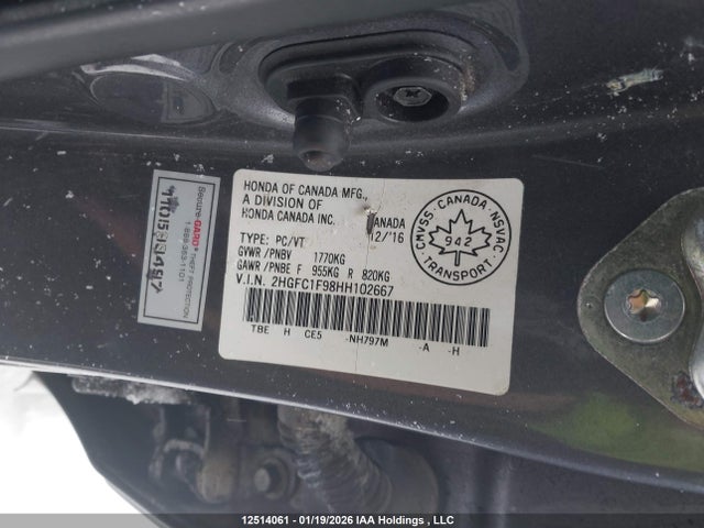 2HGFC1F98HH102667 Honda Civic Touring