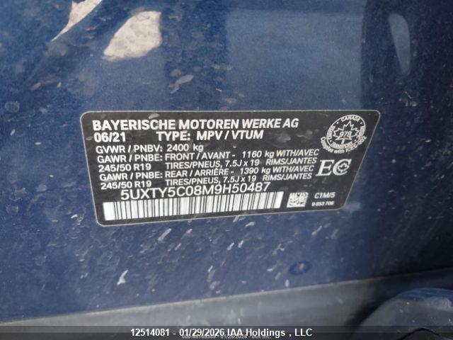 5UXTY5C08M9H50487 BMW X3 Xdrive30i