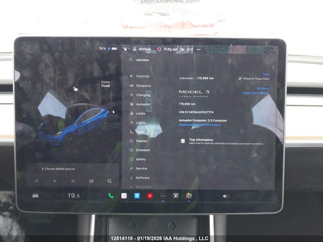 5YJ3E1EA2JF027774 Tesla Model 3 Long Range/mid Range