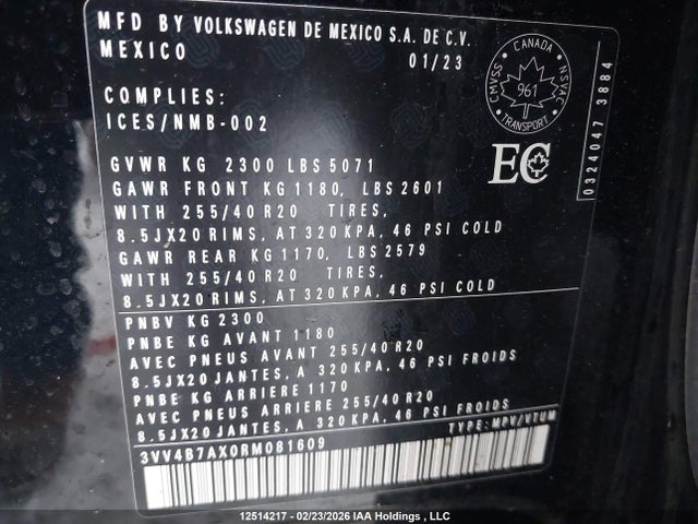3VV4B7AX0RM081609 Volkswagen Tiguan Sel R-line Black