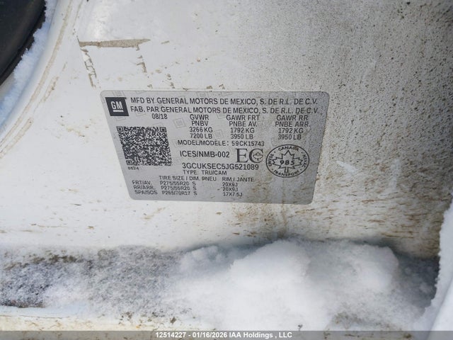 3GCUKSEC5JG521089 Chevrolet Silverado 1500 2lz