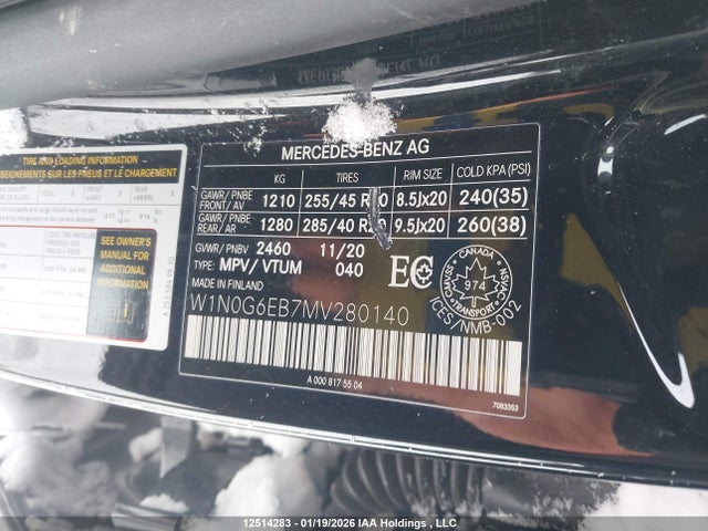W1N0G6EB7MV280140 Mercedes-Benz Glc 43 4matic Amg