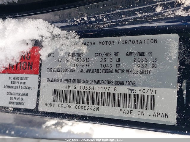 JM1GL1U55H1119718 Mazda Mazda6 Gx