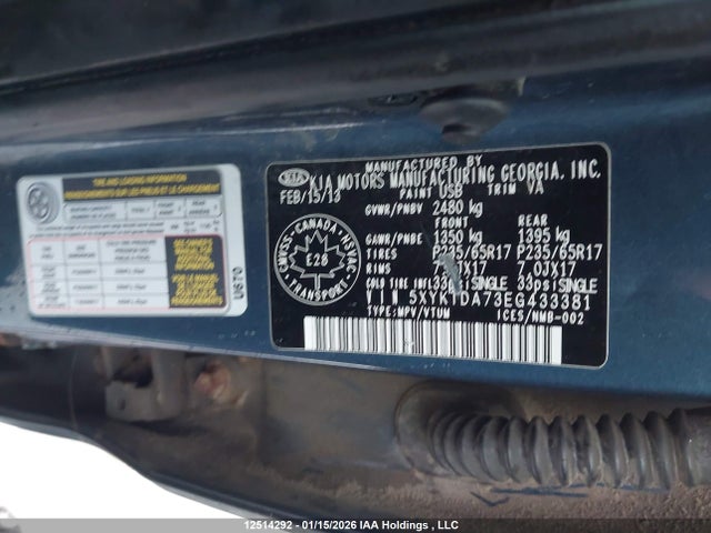 5XYKTDA73EG433381 KIA Sorento Lx V6