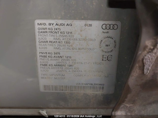 WA1ENAFY8L2059469 Audi Q5 Titanium Premium Plus