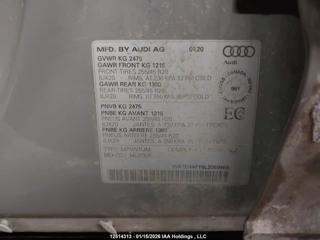 WA1ENAFY8L2059469 Audi Q5 Titanium Premium Plus